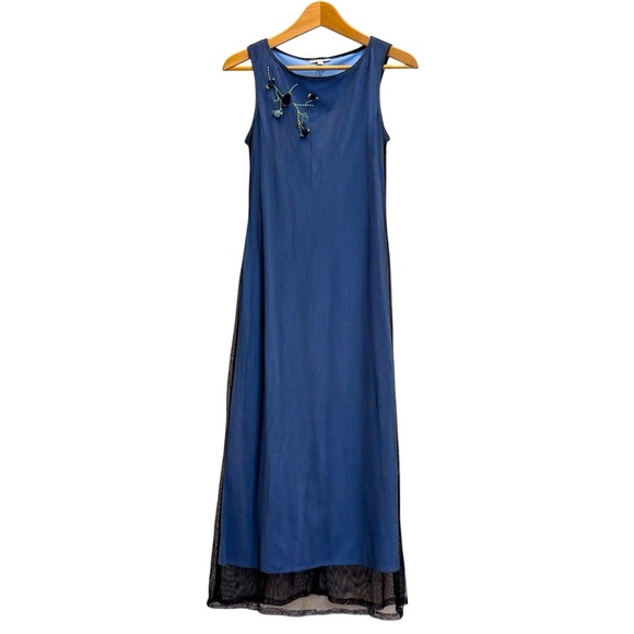 Vintage Rampage 90's/Y2K Mesh Overlay Maxi Dress Fairy Grunge Whimsigoth 3-XS - Picture 1 of 12